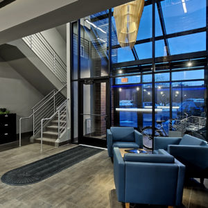 a bright and beautiful office space that earned an LEED certification