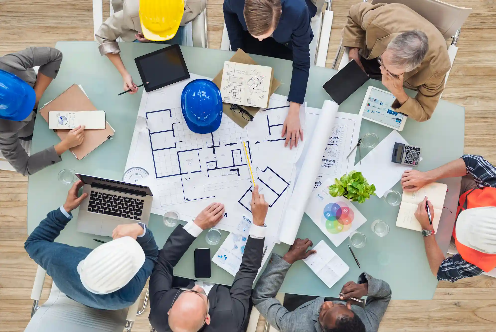Building analysis and commercial construction planning process