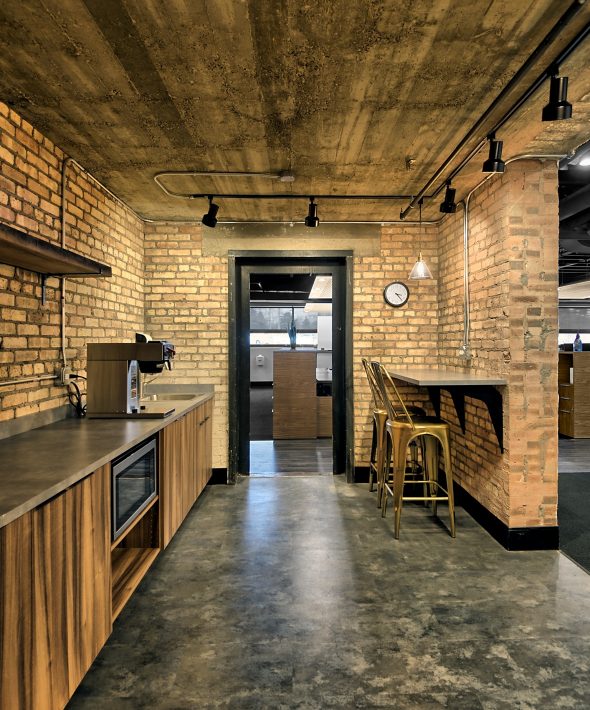 dark-wood themed break room ideas